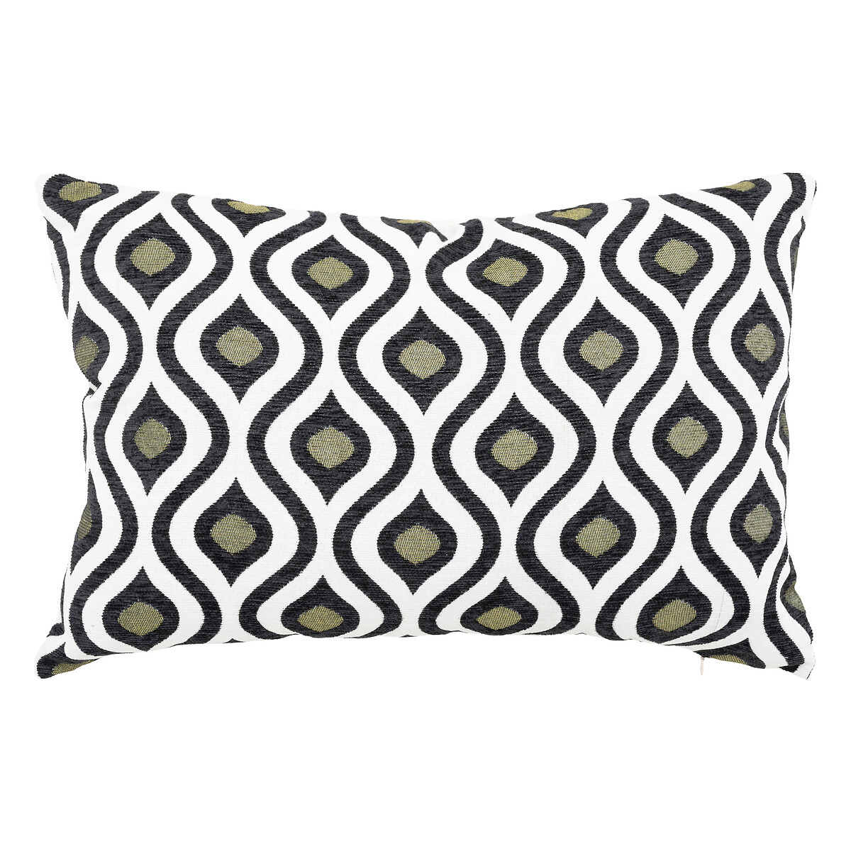 Cushion "Twisted Lime" Jacquard, Black & White, 58x38 cm