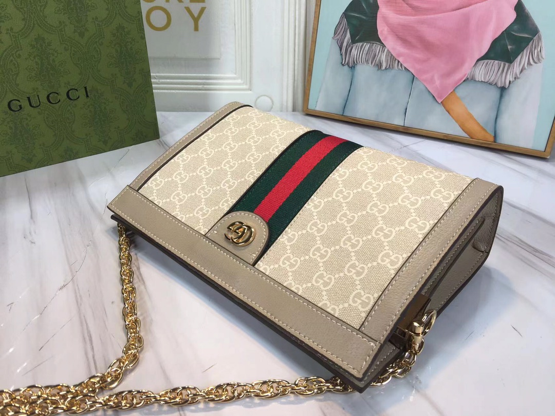 Replica Gucci Ophidia Small Shoulder Bag Beige/Black1:1High-quality replica