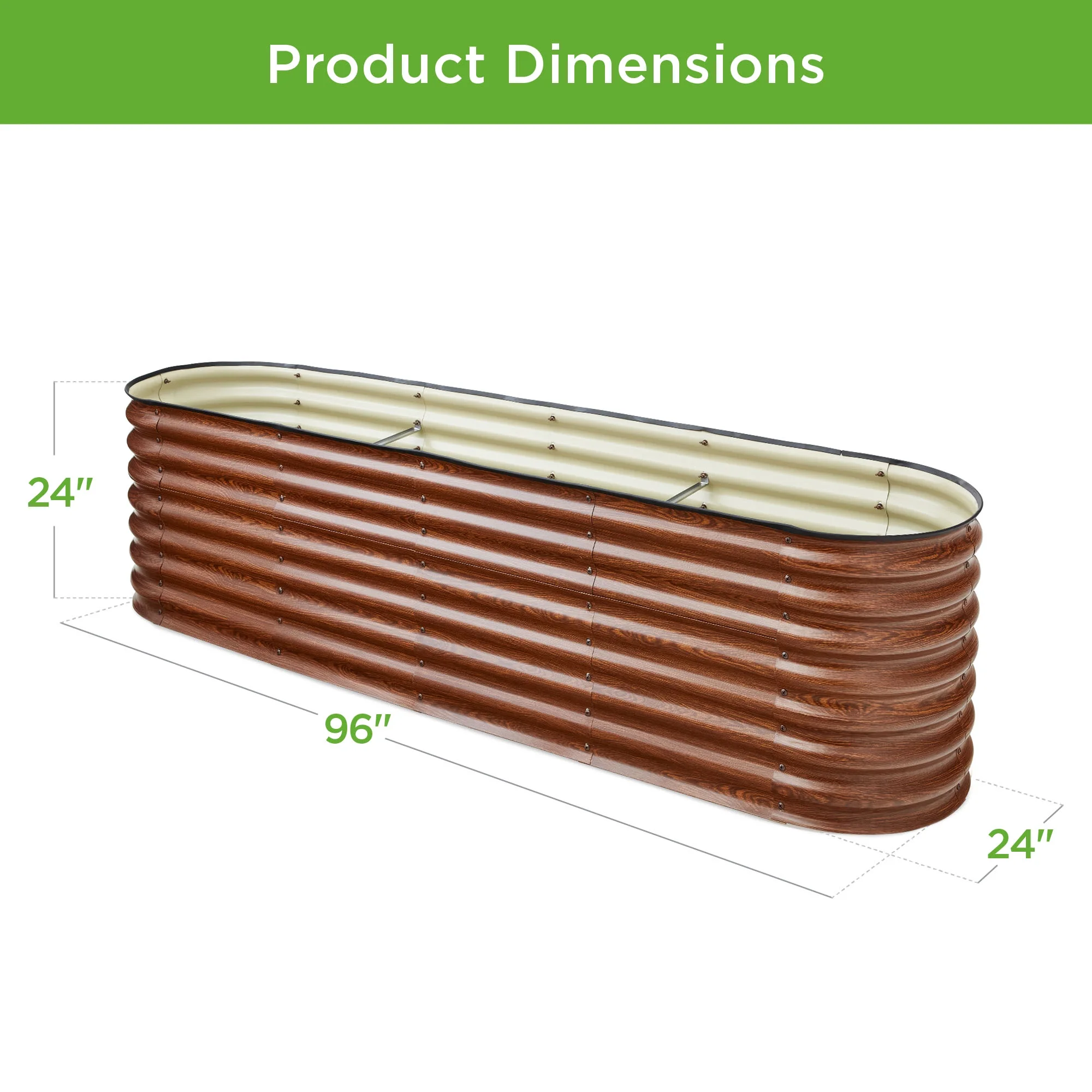 Best Choice Products 8x2x2ft Metal Raised Garden Bed, Oval Outdoor Planter Box w/ 4 Support Bars - Charcoal - Image 45