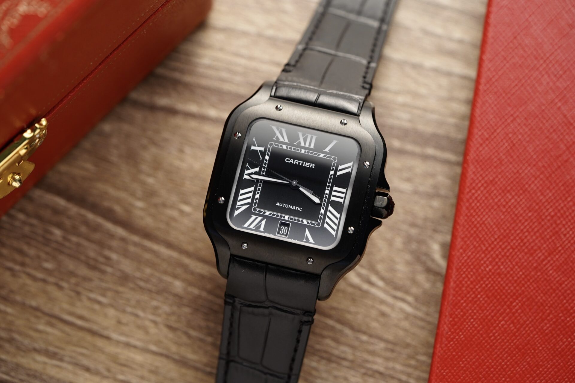 Cartier Best Replica Watch Santos De Cartier WSSA0039 Black Dial BV Factory 39.8mm - Elite Watch Atelier