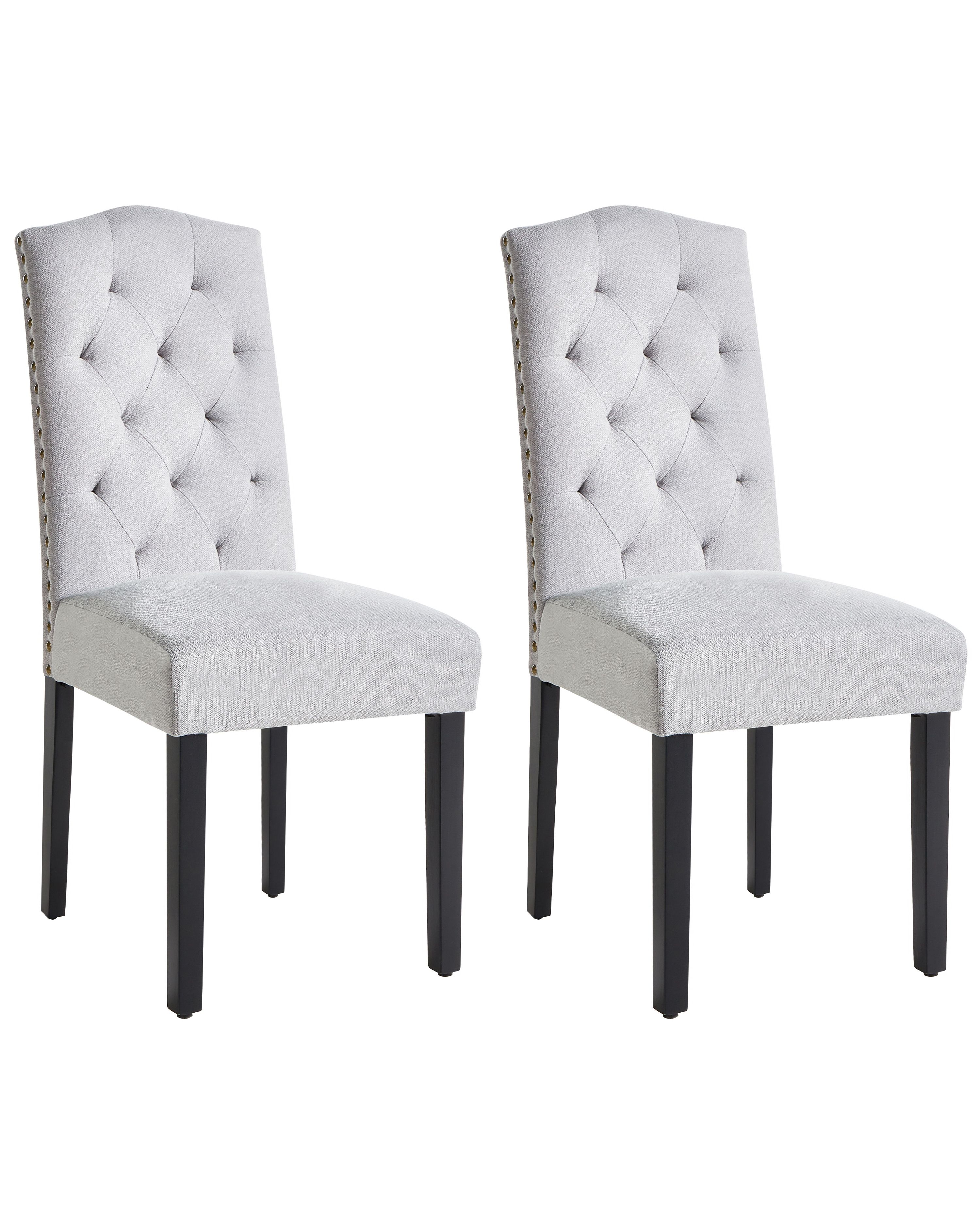 Set of 2 Dining Chairs SHIRLEY Fabric Grey