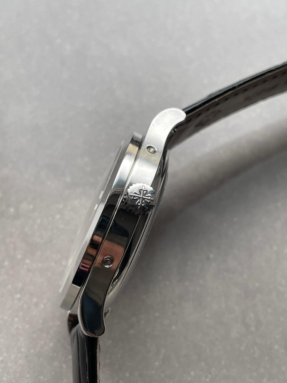 Replica PATEK PHILIPPE Annual Calendar Moonphase 5396 SS ZF 1:1 Best Edition White/Blue Dial on Black Leather Strap A324 - Top club
