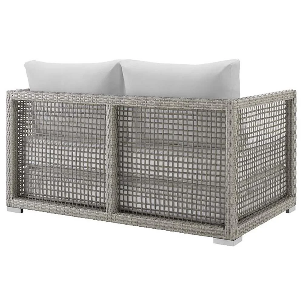 Afuera Living Wicker Patio Loveseat in Gray - Image 20