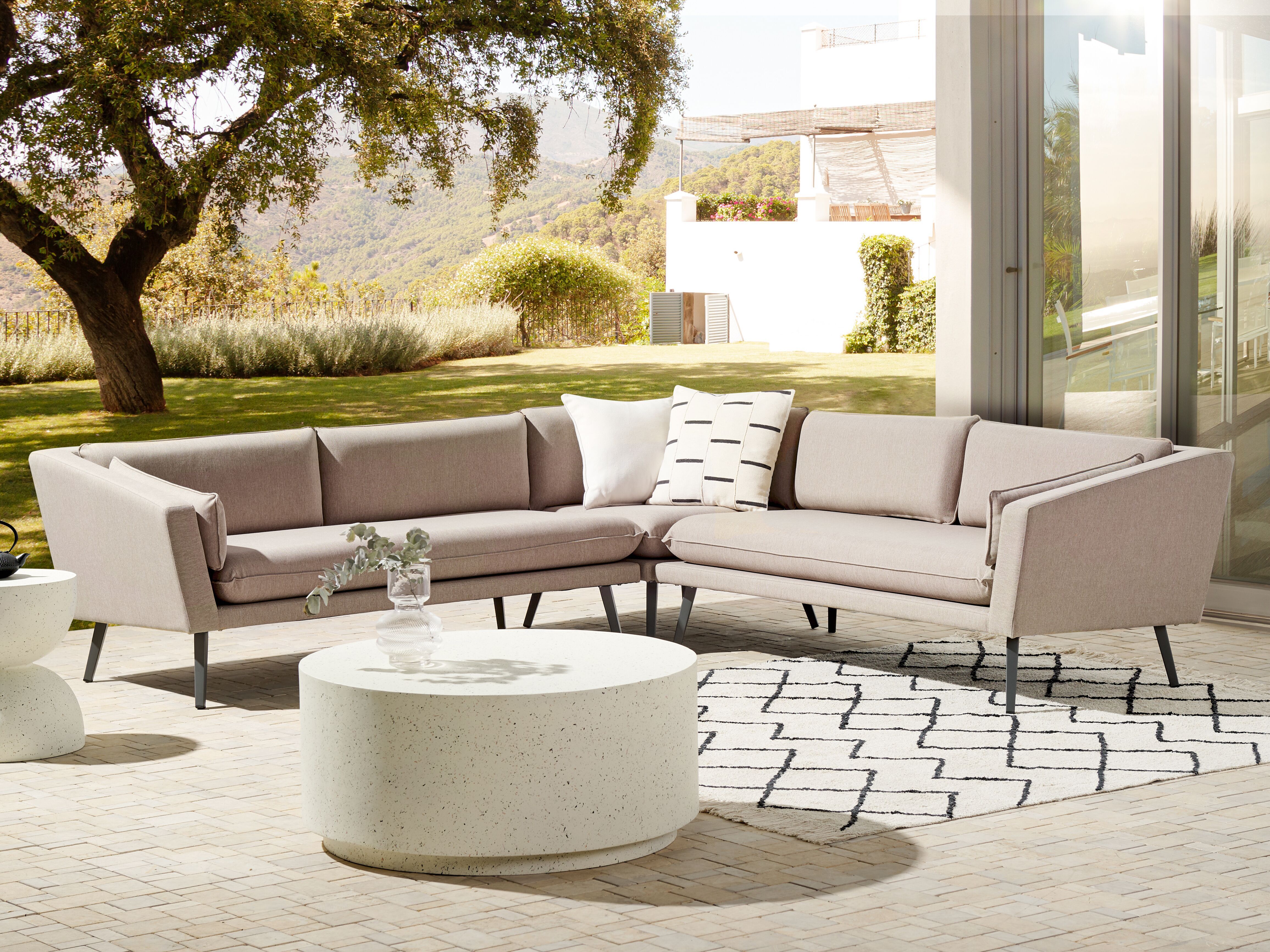 Garden Corner Sofa 5 Seater LORETELLO Beige