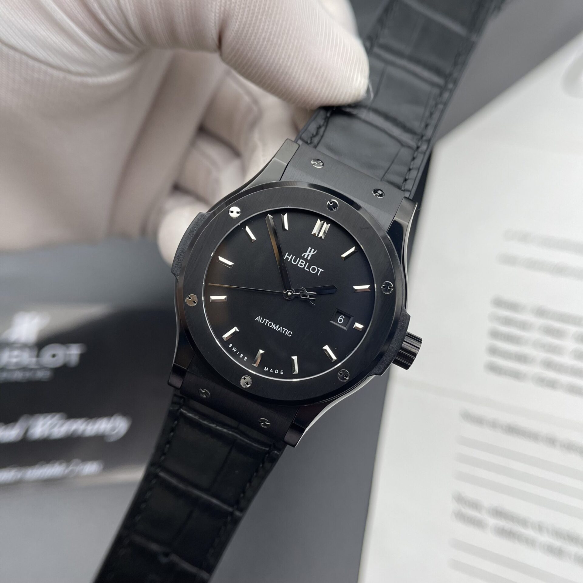 Hublot Classic Fusion Ceramic Clone Watch Black Dial HB Factory 42mm - Elite Watch Atelier