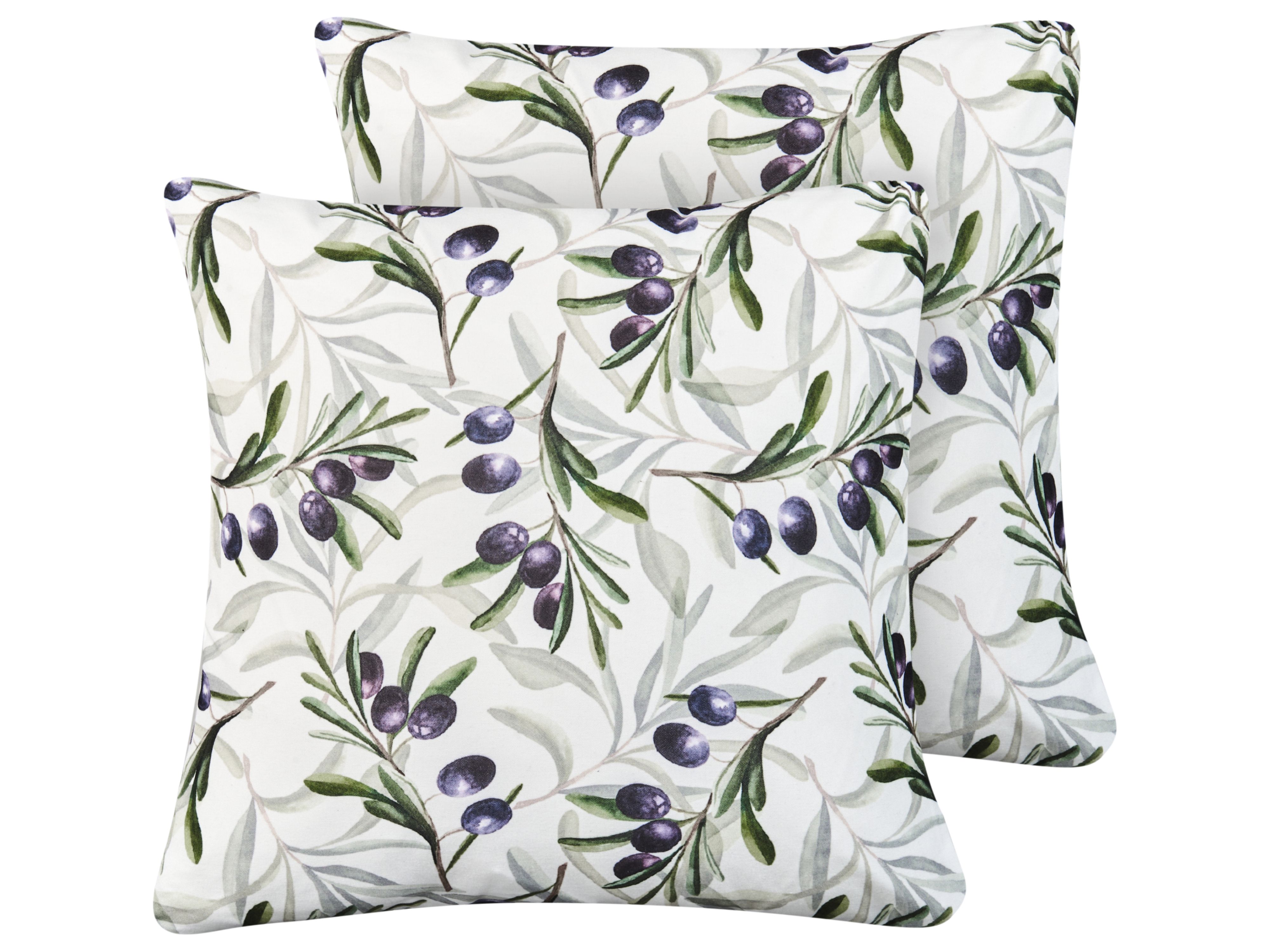 Set of 2 Outdoor Cushions TRANQUI Plant Pattern 45 x 45 cm Multicolour