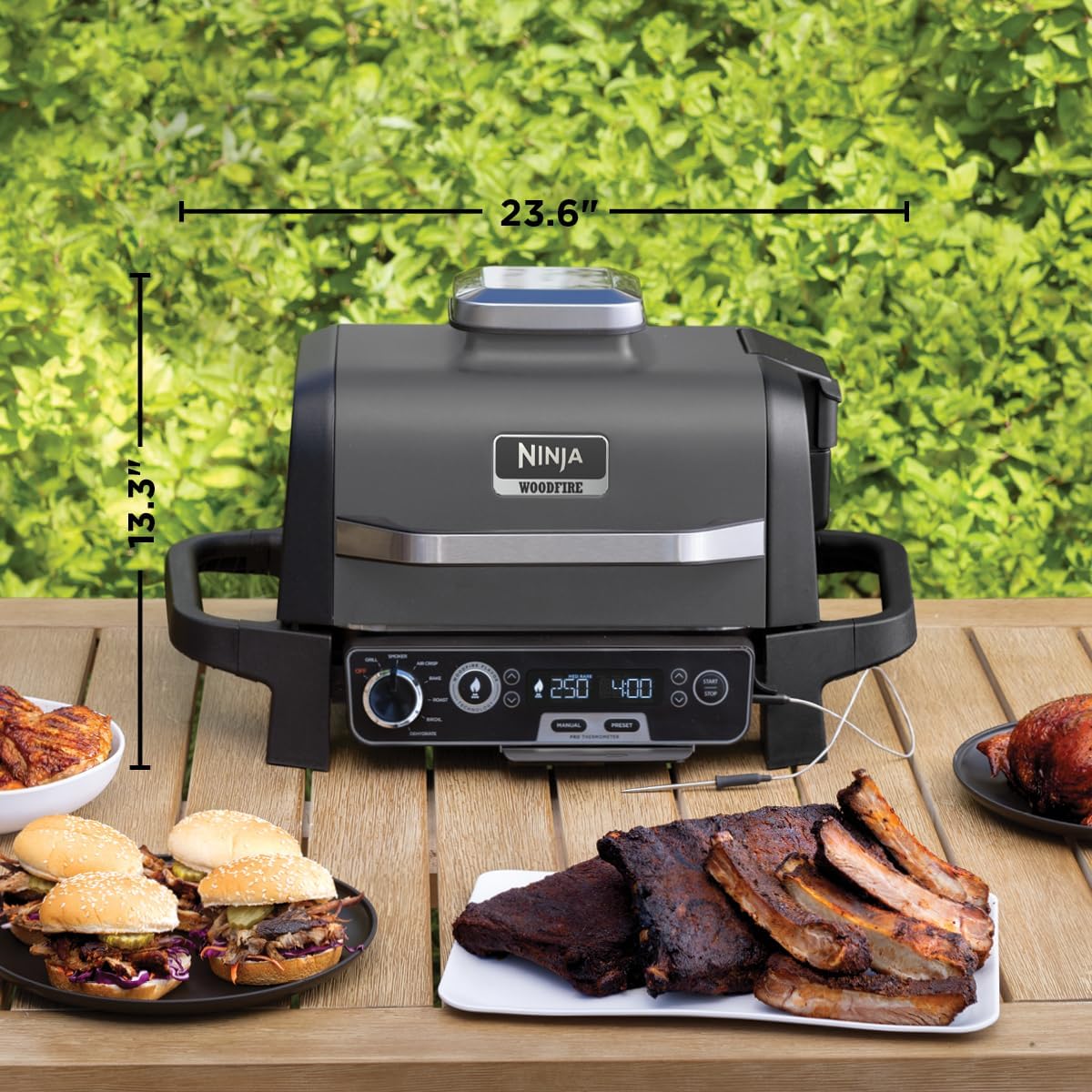 Ninja Woodfire Pro Outdoor Grill, 7-in-1, Grey XL With Built-In Thermometer - OG751 - Image 9 Ninja Woodfire Pro Outdoor Grill, 7-in-1, Grey XL With Built-In Thermometer - OG751 - Image 9