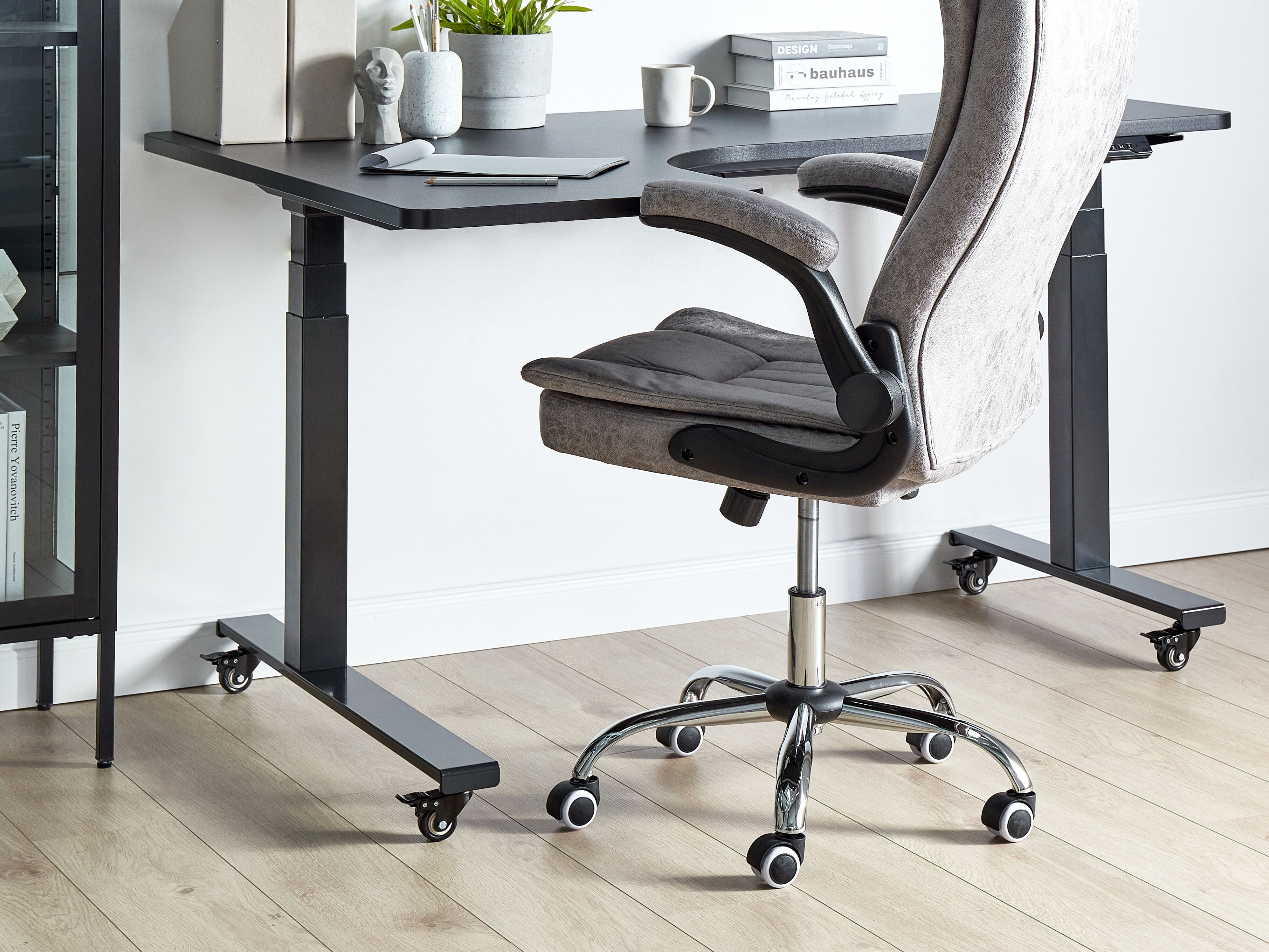 Set of 4 Casters for Corner Desk DESTINES Black