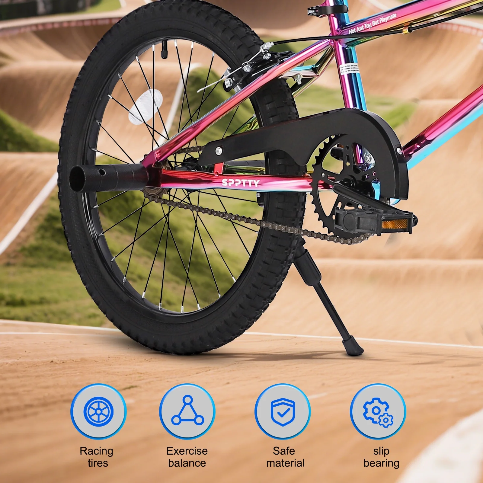 SPPTTY 20" Freestyle BMX Bike with 4 Pegs,Kids Bicycle for Teen Beginner, Age 7-14 Years,Multicolor - Image 10