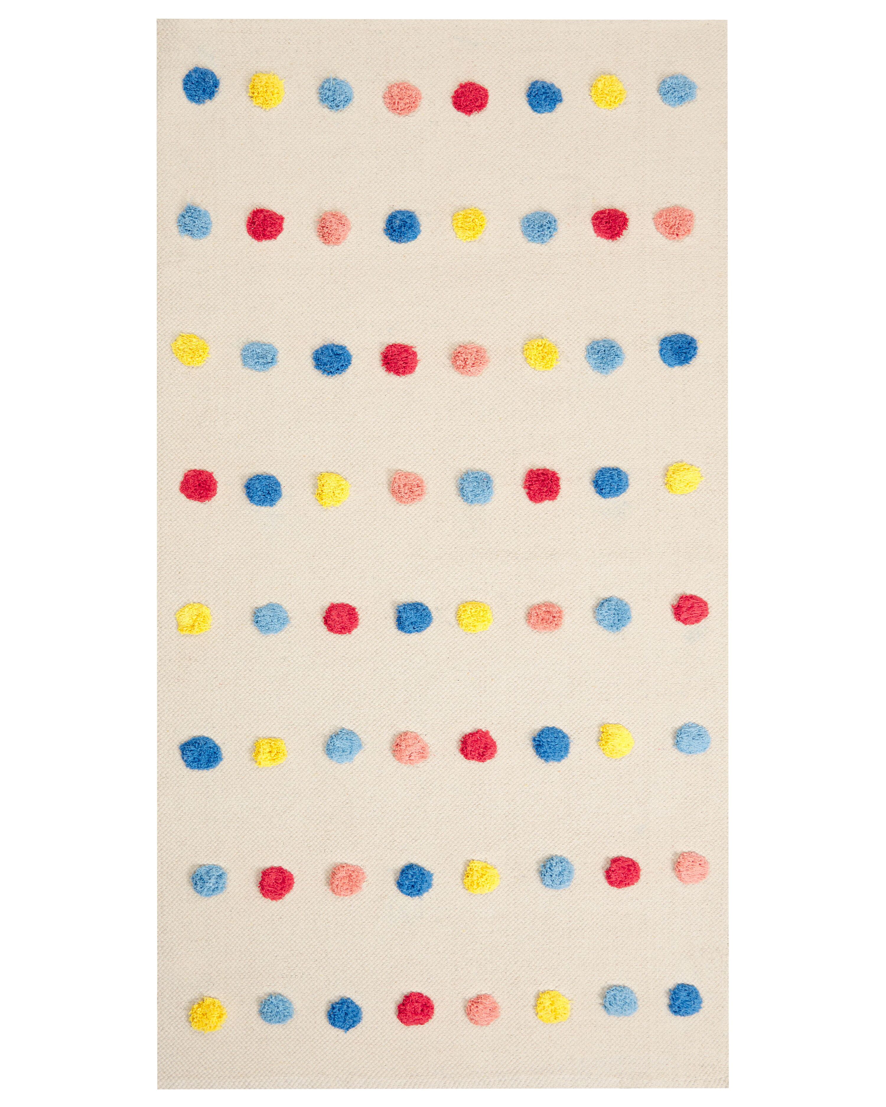 Kids Rug LELES Beige 80 x 150 cm Cotton