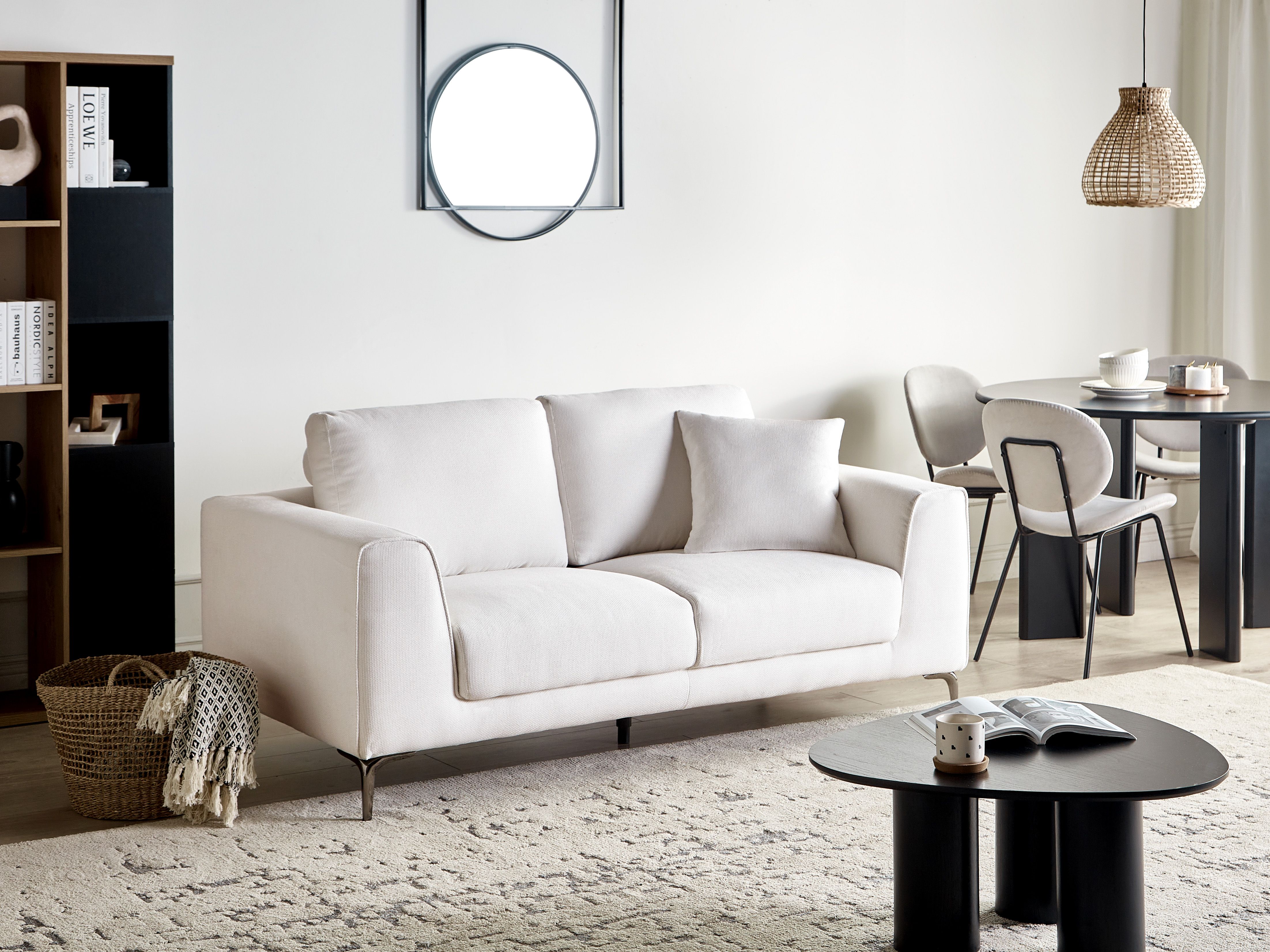 2 Seater REINEN Fabric White