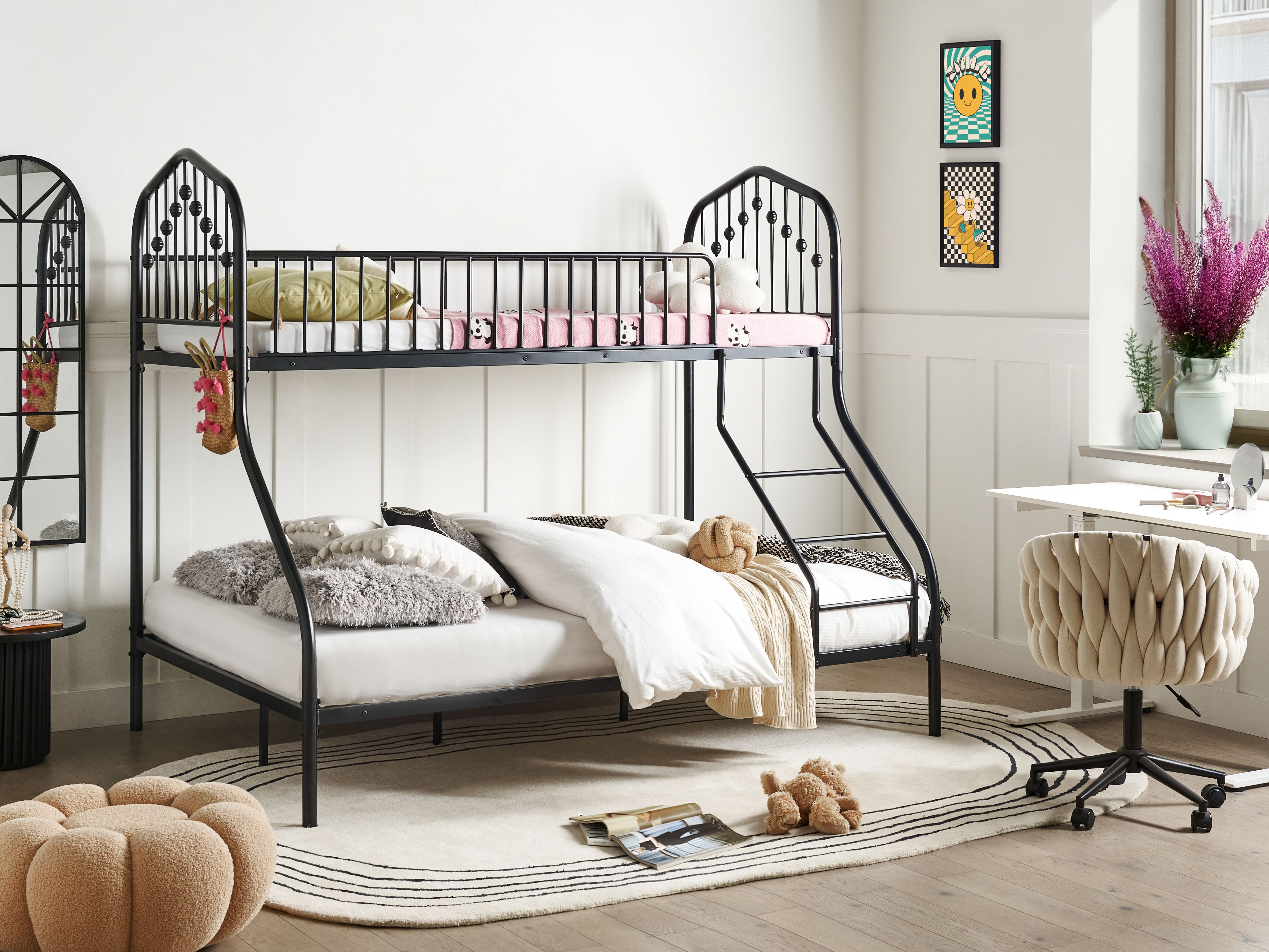 Bunk Bed Metal CHAMONIX 90/140 x 200 cm Black