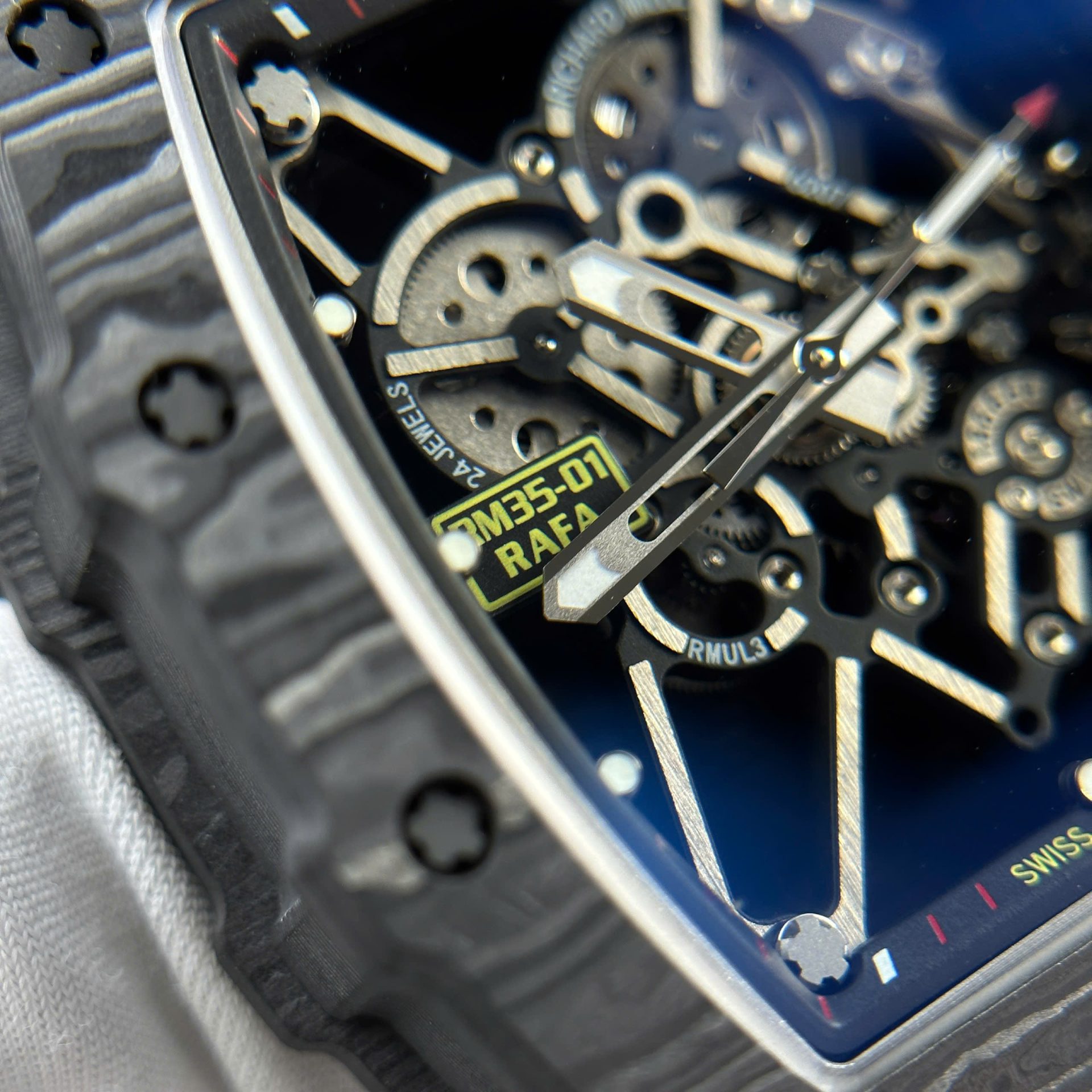 Richard Mille RM35-01 Replica Watch Carbon Case Fabric Nato StrapBBR Factory 44,5x50mm - Top club
