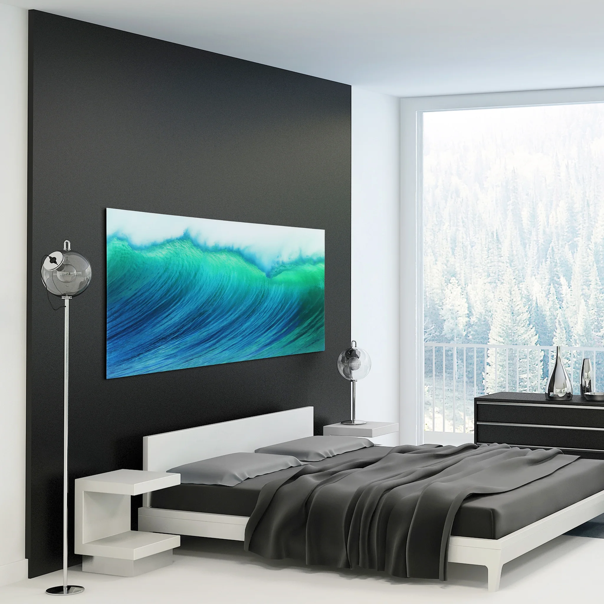 Empire Art Direct Blue Splash Frameless Free Floating Tempered Glass Panel Graphic Wall Art, 72" x 36", Ready to Hang - Image 64