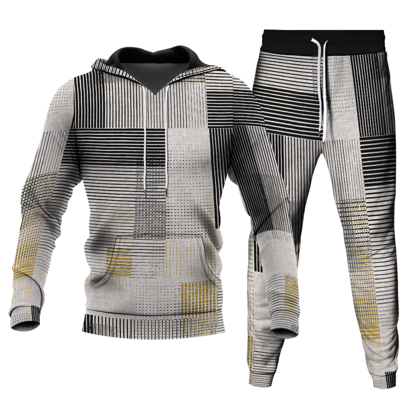 Men's Personalized Printed Hoodie Set 037
