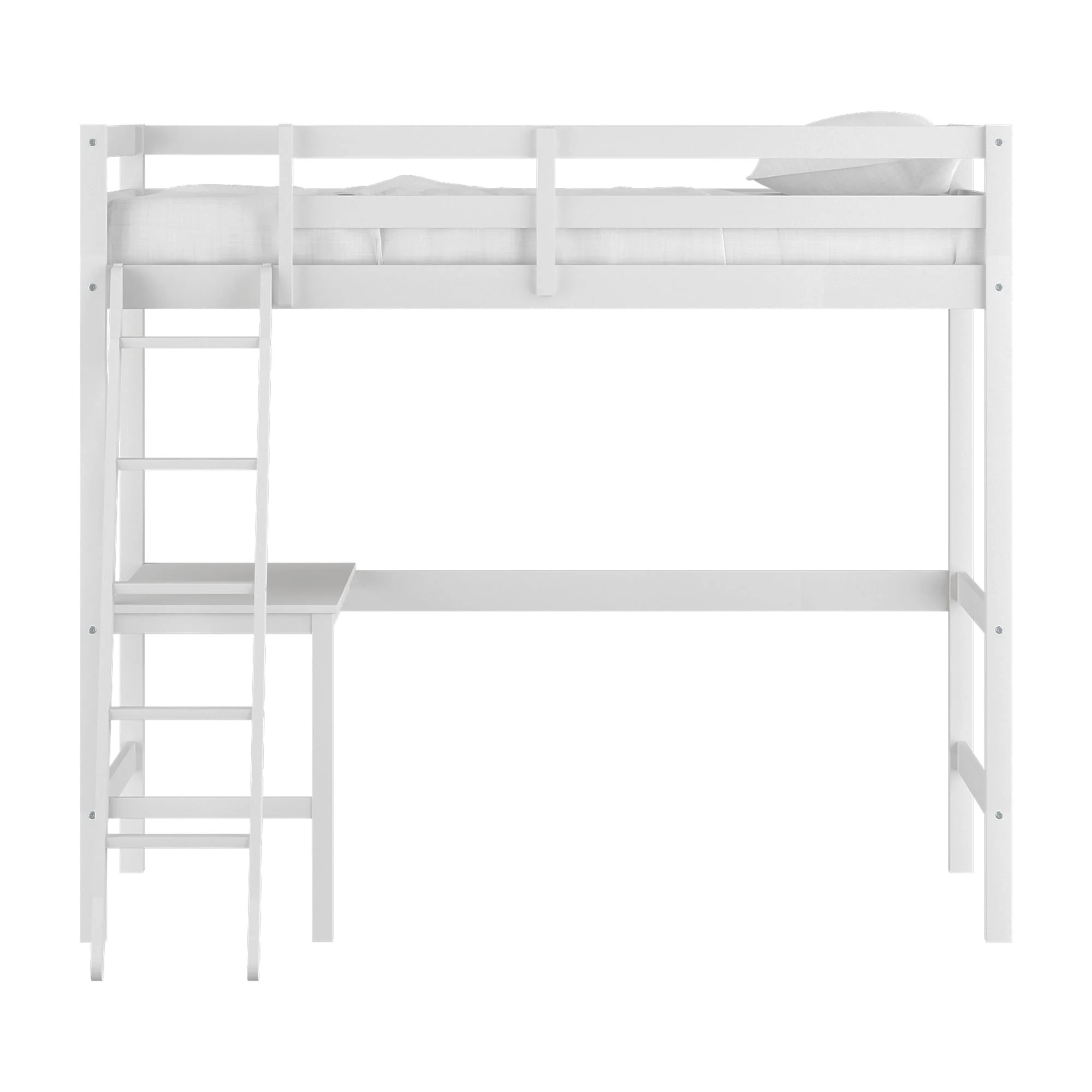 Hillsdale Campbell Wood Twin Loft Bunk Bed with Desk, White - Image 5