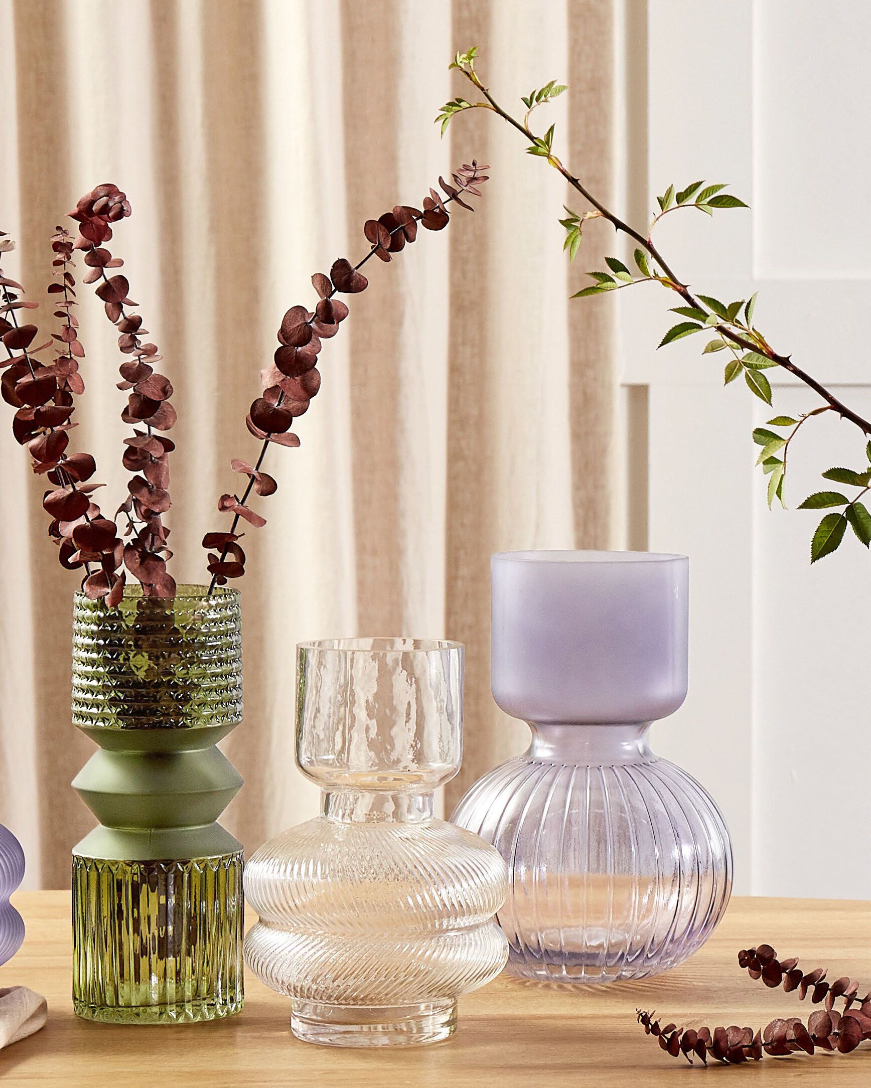 Flower Vase THETIDIO Glass 26 cm Violet