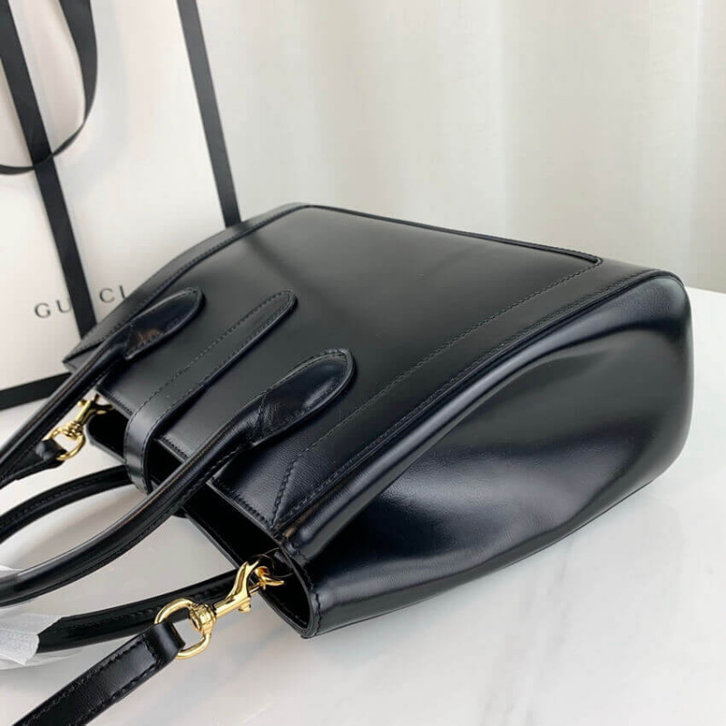 Replica Gucci Jackie 1961 Medium Tote Bag In Black Leather 6490161:1High-quality replica