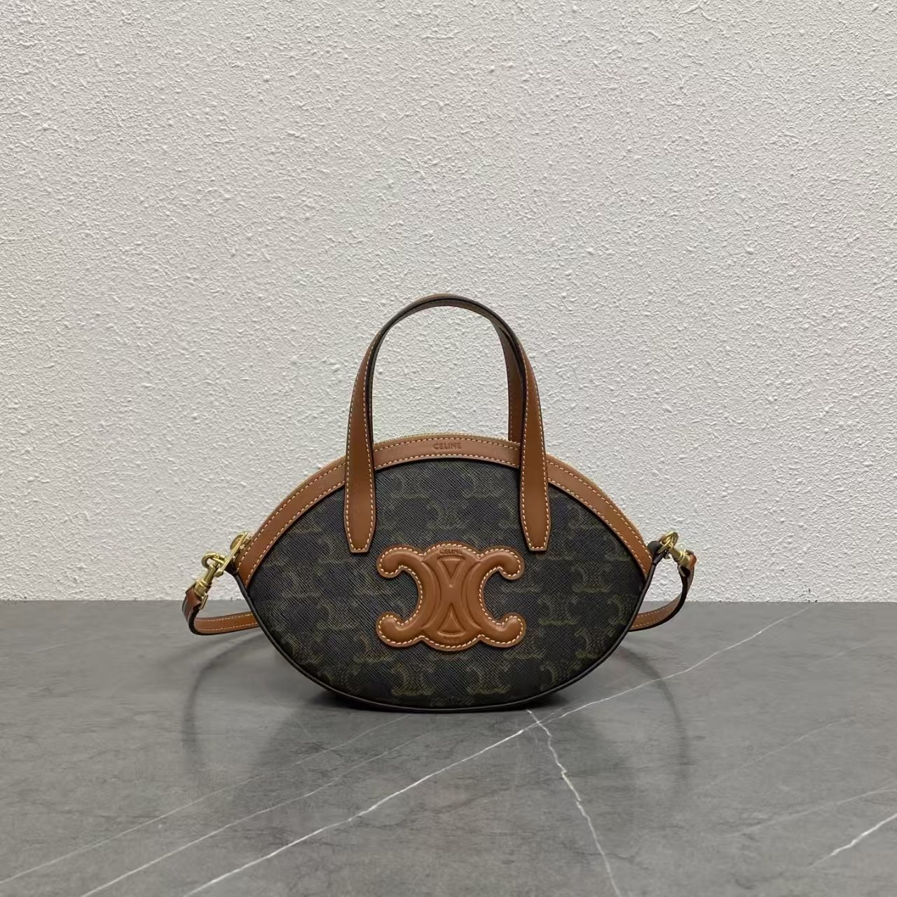 Celine Triomphe Canvas Oval Bag
