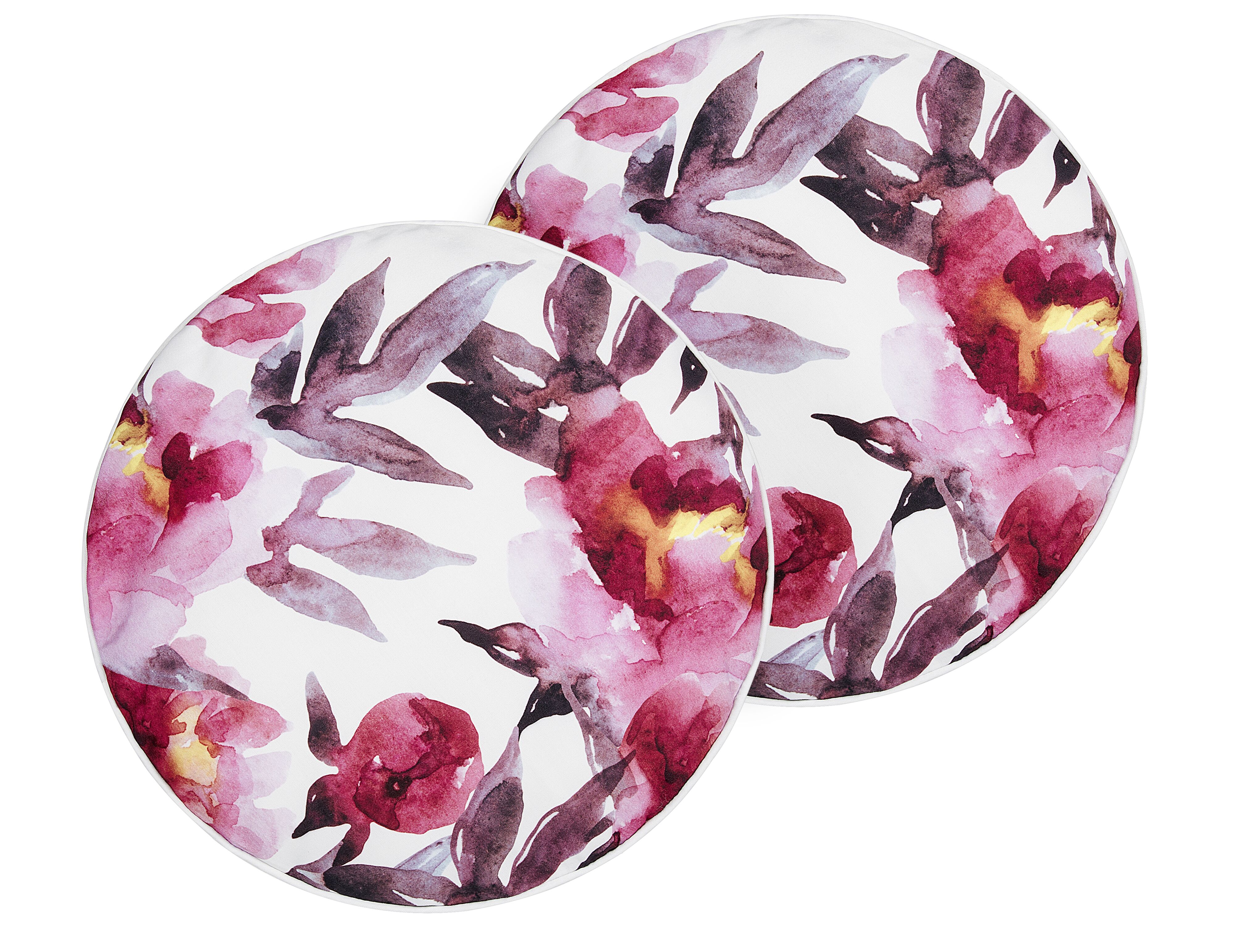 Set of 2 Outdoor Cushions LANROSSO Floral Pattern 40 x 40 cm Pink