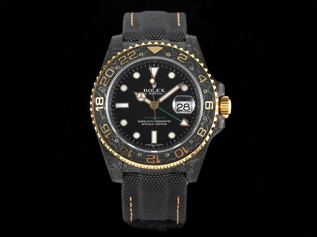 Diw New Rolex Ultra Limited Edition GMT-MASTER II-Carbon Fiber-Black Gold(1:1 replica) - Elite Watch Atelier