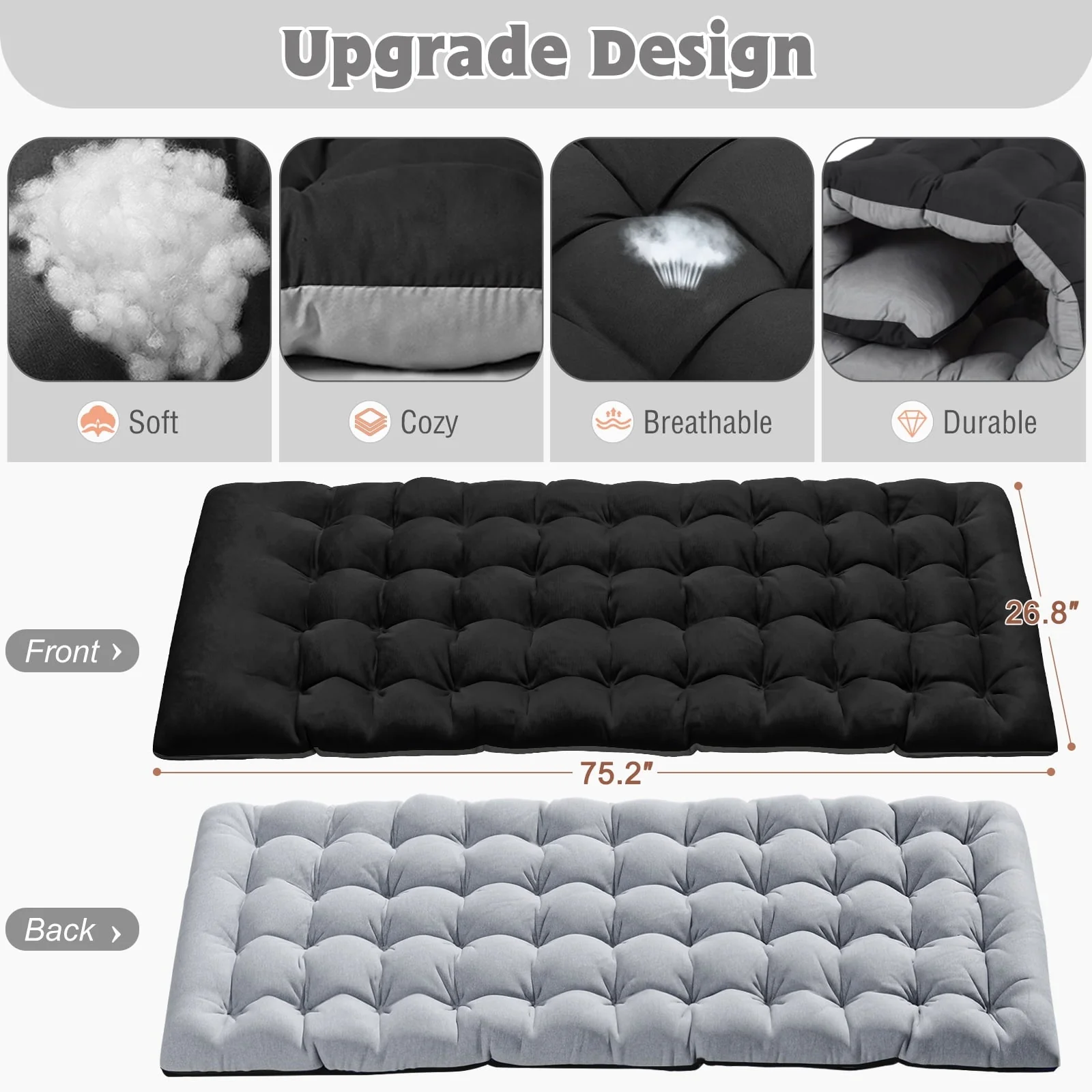 MOPHOTO Portable Beds Frame with Mattress, Folding Camping Cot, Folding Home Guest Beds, Foldaway Rest Cots for Adults Kids, Office Nap Cot, Hideaway Cots - Image 7