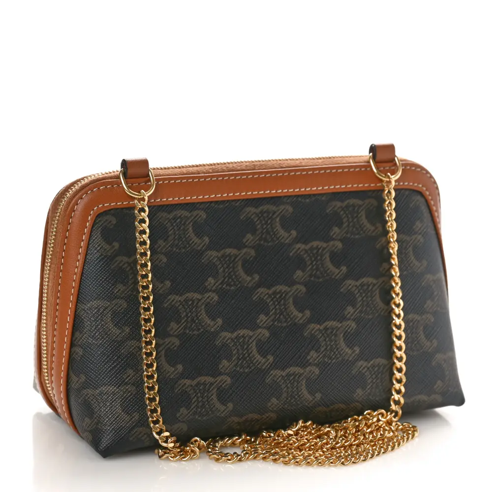 Celine Triomphe Canvas & Calfskin Replica Handbag – Perfect Match1:1High-quality replica