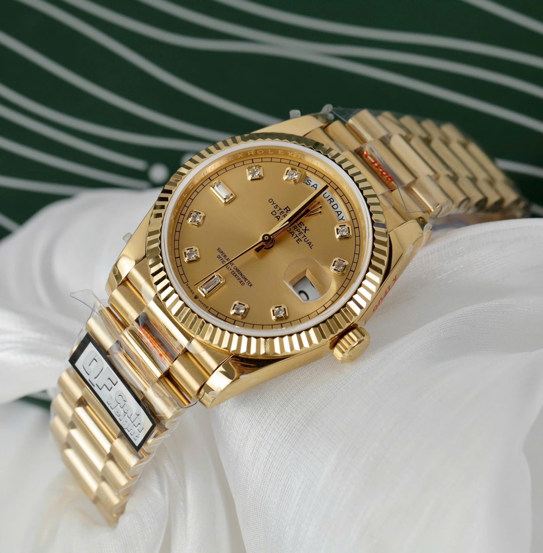 Rolex Day-Date M128238 Copies Watch Yellow Dial Weight 159Gram QF Factory 36mm - Elite Watch Atelier