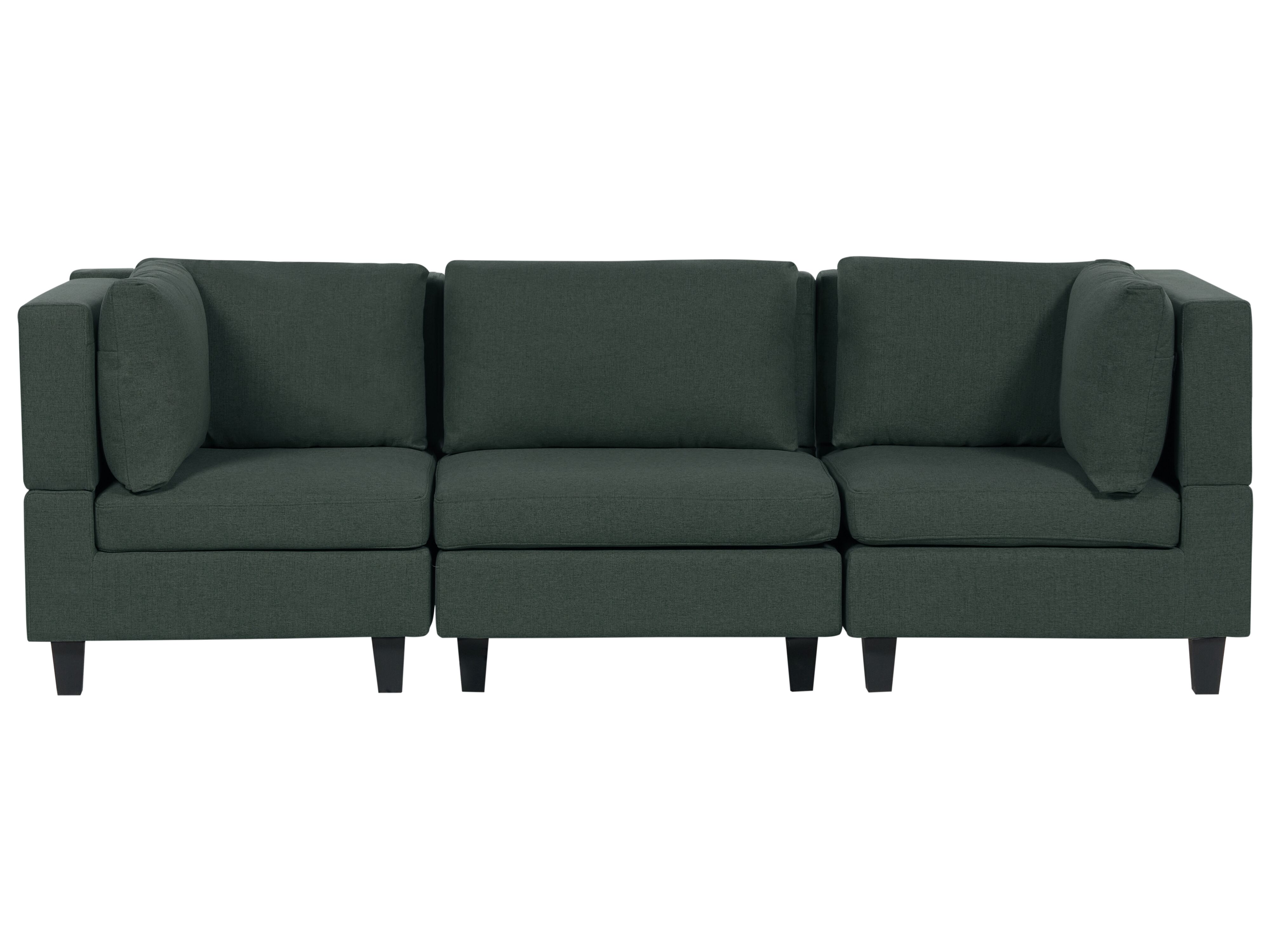 Modular Sofa 3 Seater UNSTAD Fabric Dark Green