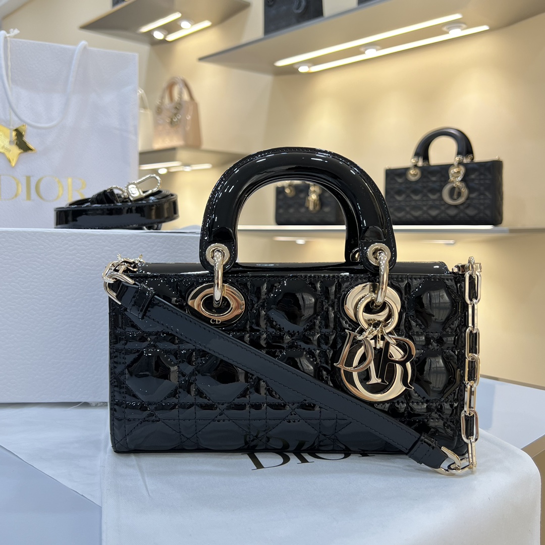 Dior Medium Lady D-Joy Bag Black For Women 8,7in/22cm1:1High-quality replica