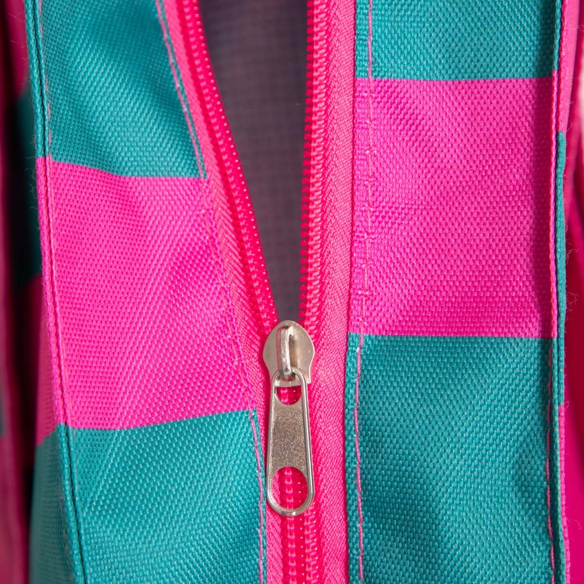 Torba termiczna typu shopper RAYAS w różowo-turkusowe paski 48x14x35cm