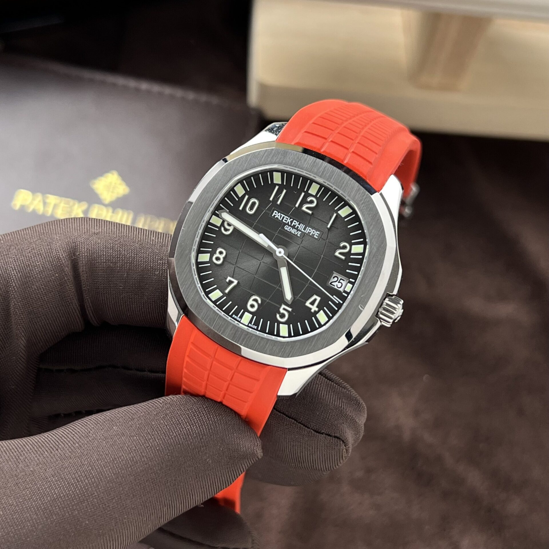 Patek Philippe Replica Watch Aquanaut 5167A Red Rubber Strap 3K Factory 40mm - Top club