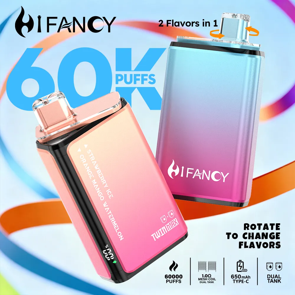 HIFANCY Twin Max 60K Puffs Dual Flavor Disposable Vape (10 Pack)