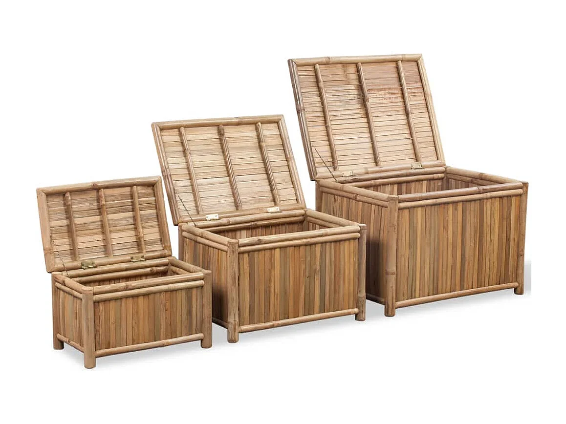 Boîte de rangement 3 pcs Bambou