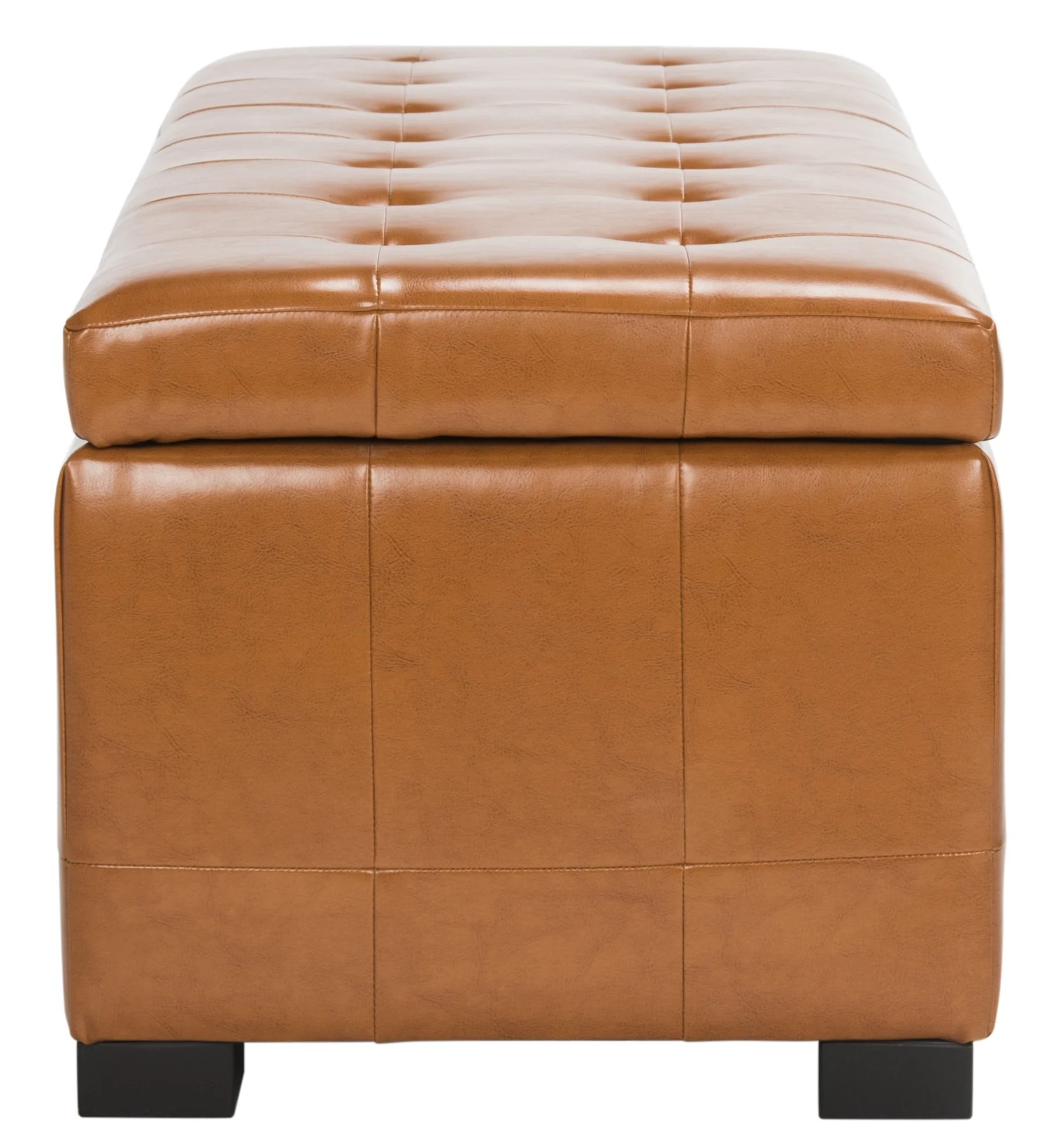 SAFAVIEH Large Manhattan Rustic Tufted Storage Bench, Brown - Image 19
