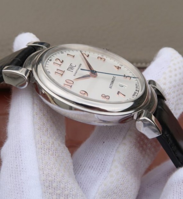 Replica IWC TW Da Vinci IW356601 White Dial Black Leather Strap A2892 - Top club