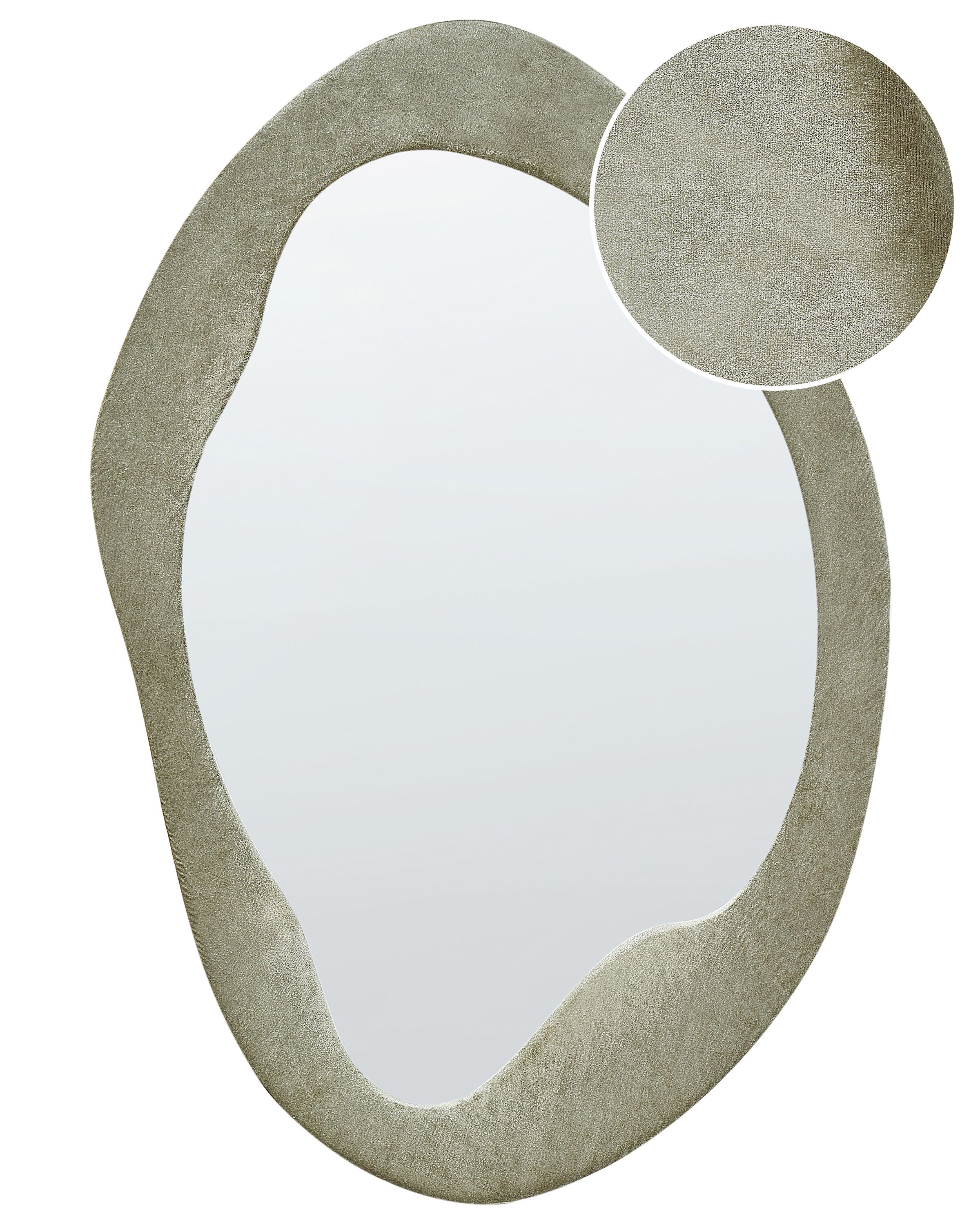 Wall Mirror LENAX 59 cm 90 cm Velvet Olive Green