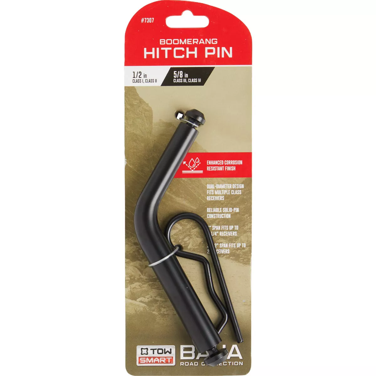 TowSmart Baja Boomerang Hitch Pin with Clip