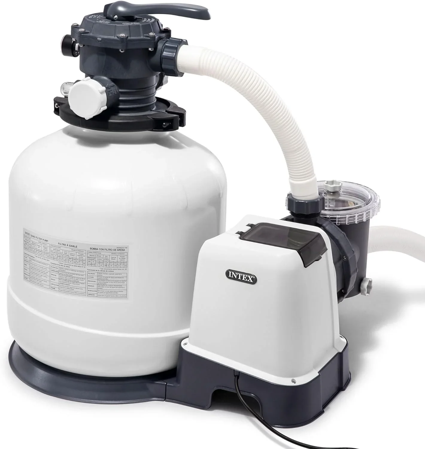 Intex Krystal Clear 16 Inch 3,000 GPH Above-Ground Pool Sand Filter Pump - 26651EG - Image 4 Intex Krystal Clear 16 Inch 3,000 GPH Above-Ground Pool Sand Filter Pump - 26651EG - Image 4