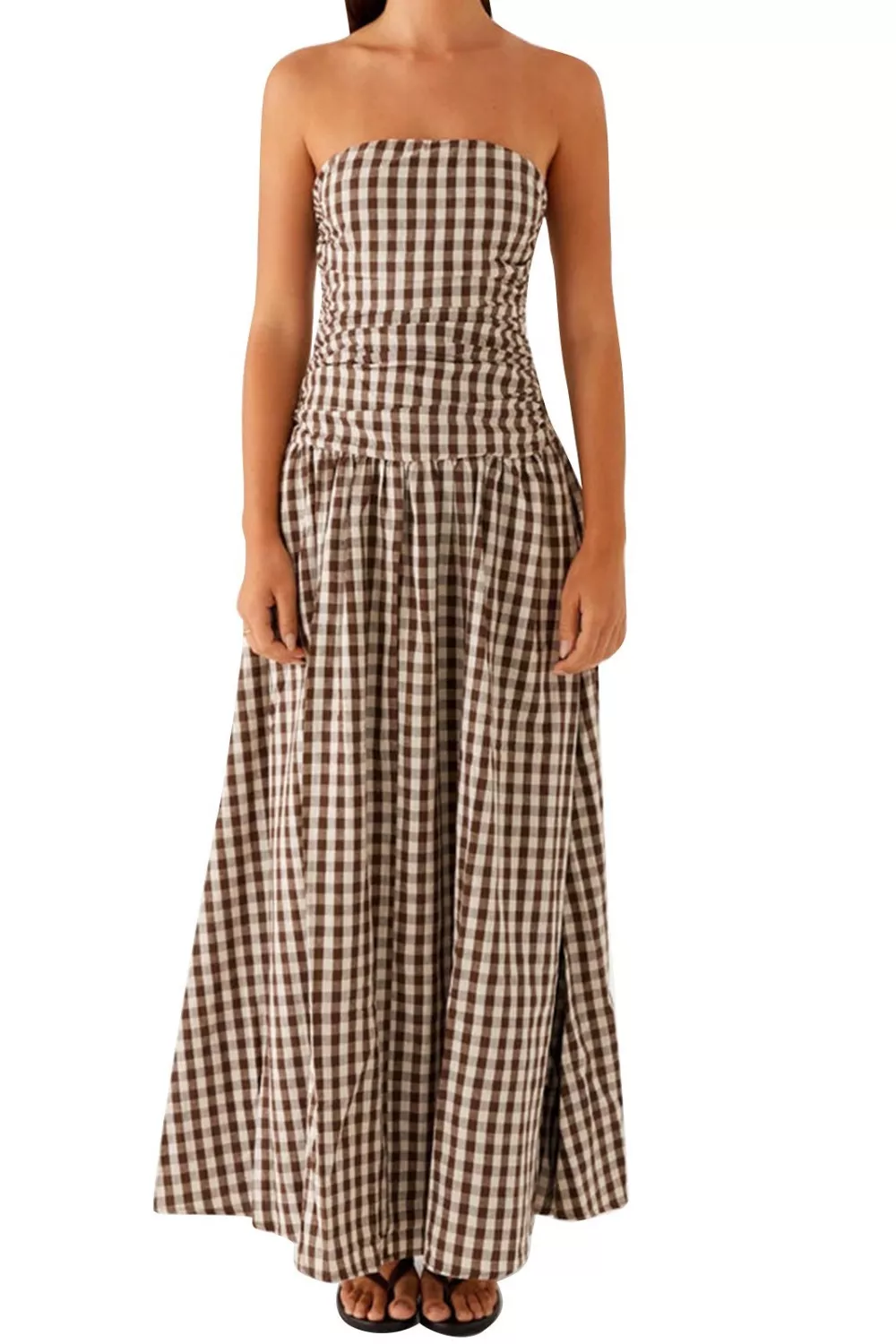 Printed Maxi Dress with Spaghetti Straps - ZKZOOK
