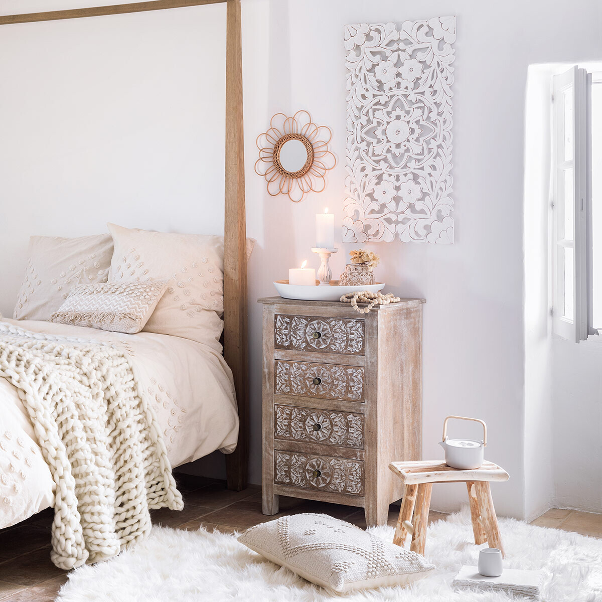 Wall decoration"Fanny" Carved wood, 85x45 cm