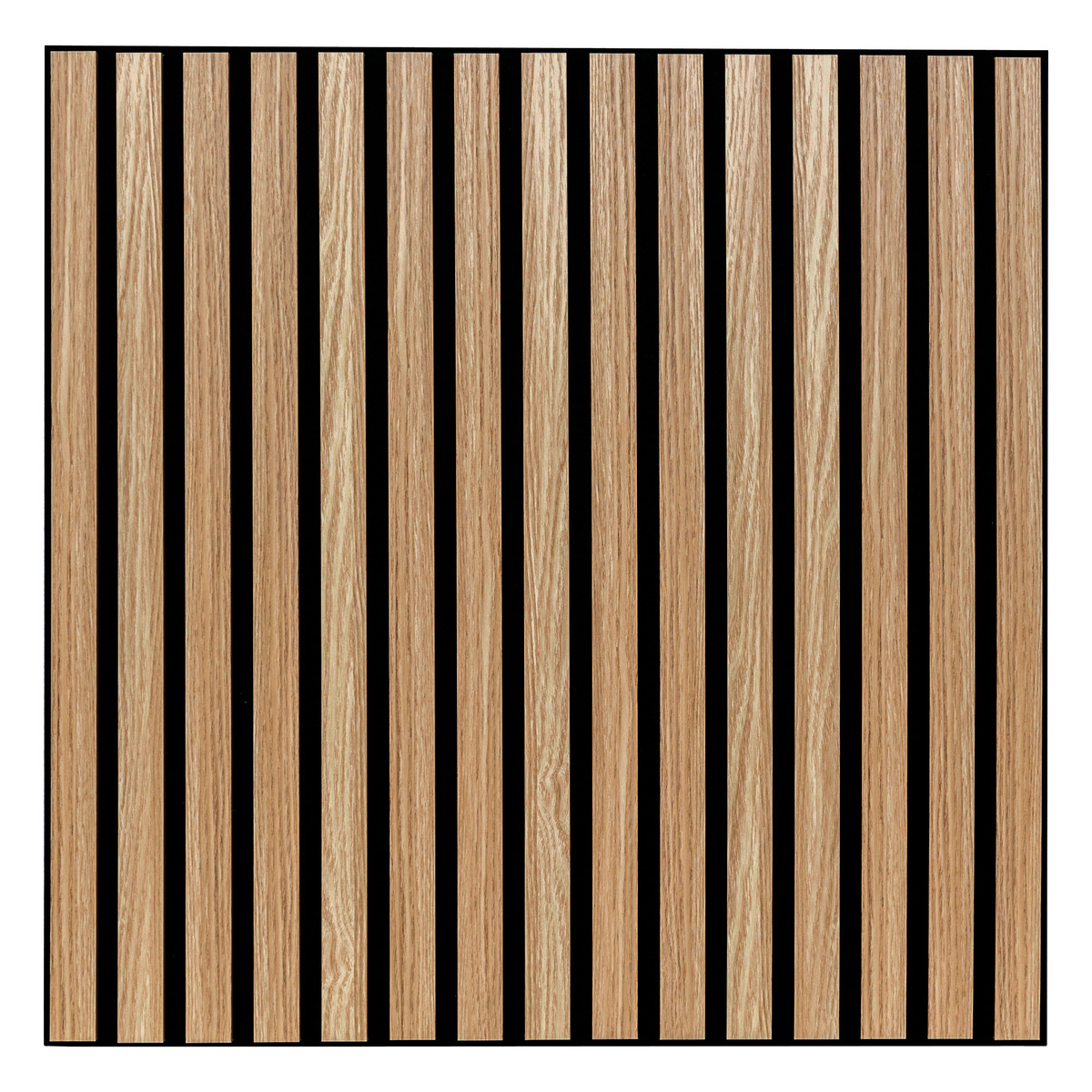 Decorative wall panel "Colva" Light oak effect, black background, 60x60 cm