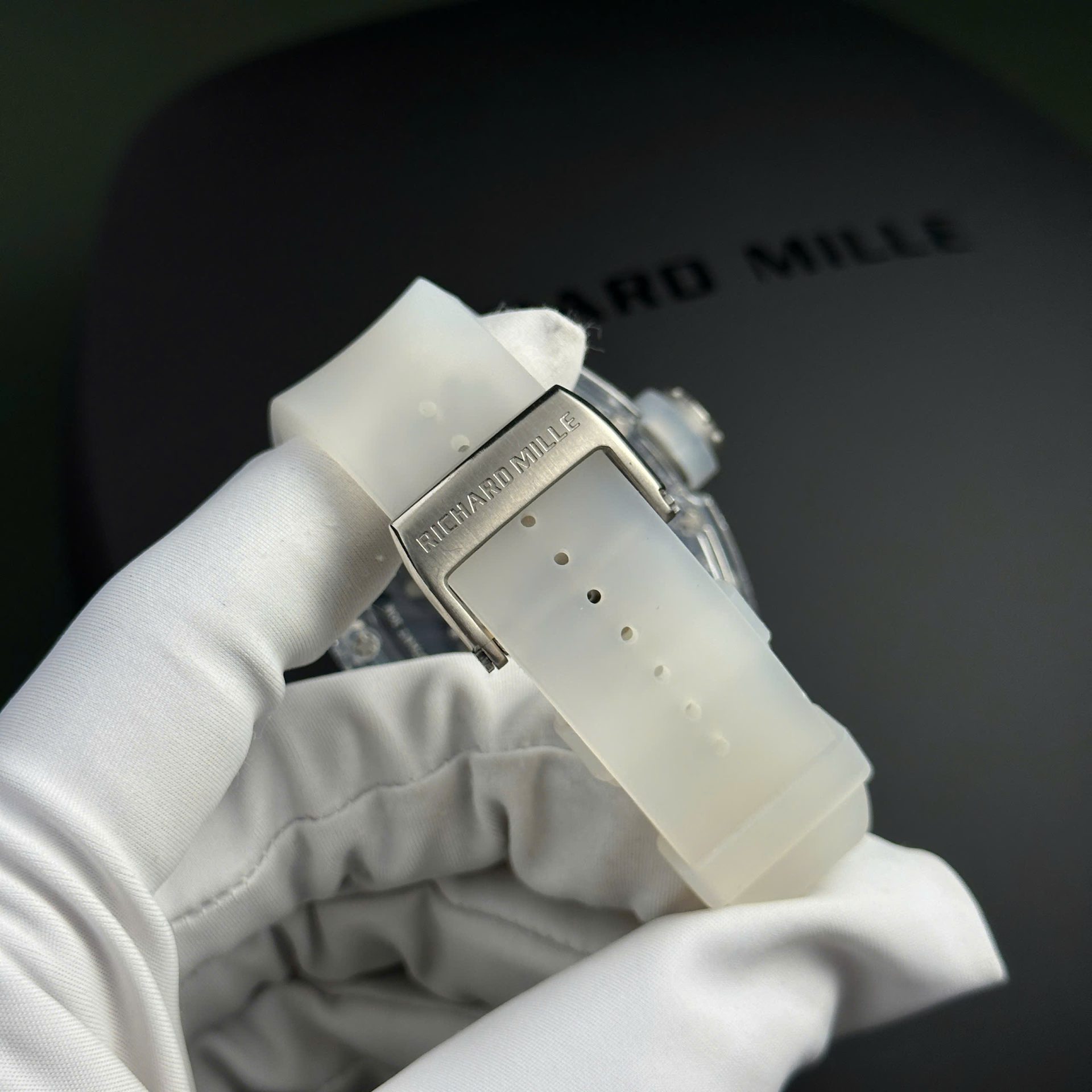 Richard Mille RM055 Sapphire Crystal Replica Watch Rubber Strap 45mm - Top club