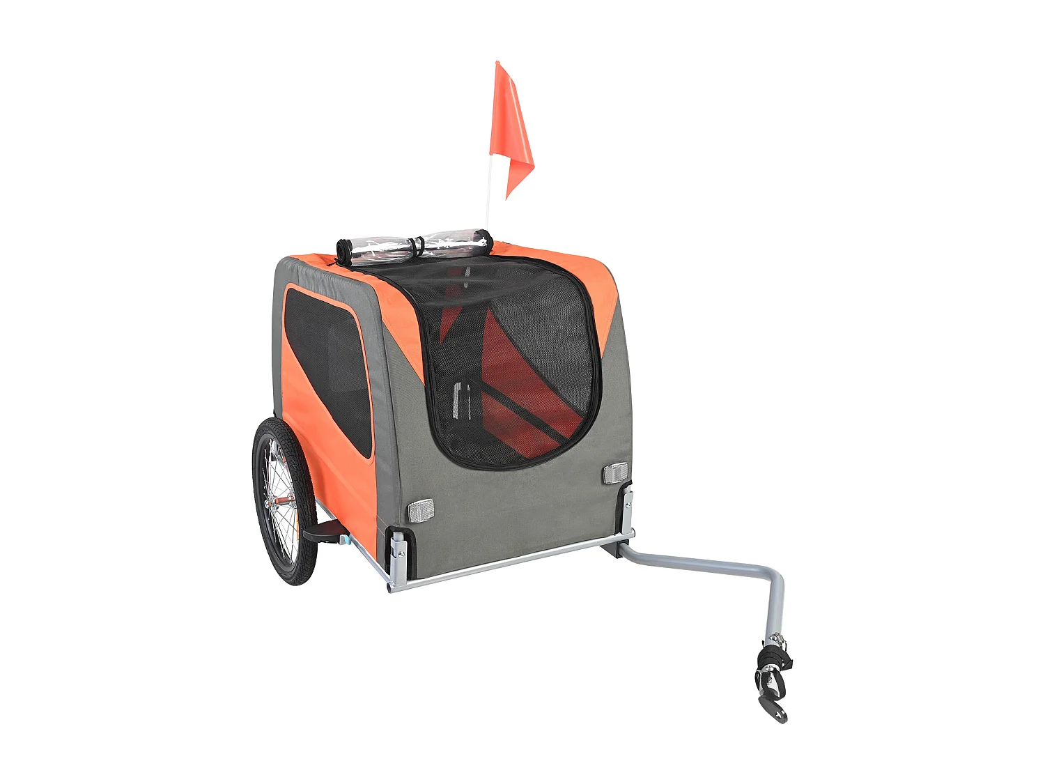 Remorque 2in1 de Vélo, SucceBuy Remorque pour Vélo pour Animaux de Compagnie, Porte-Vélo pour Chien et Chat, Charge de 30 kg, Acier Résistant à l'Eau
