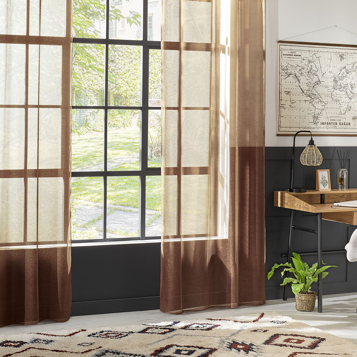 "Moly" sheer curtain Terracotta pink, 135x240 cm