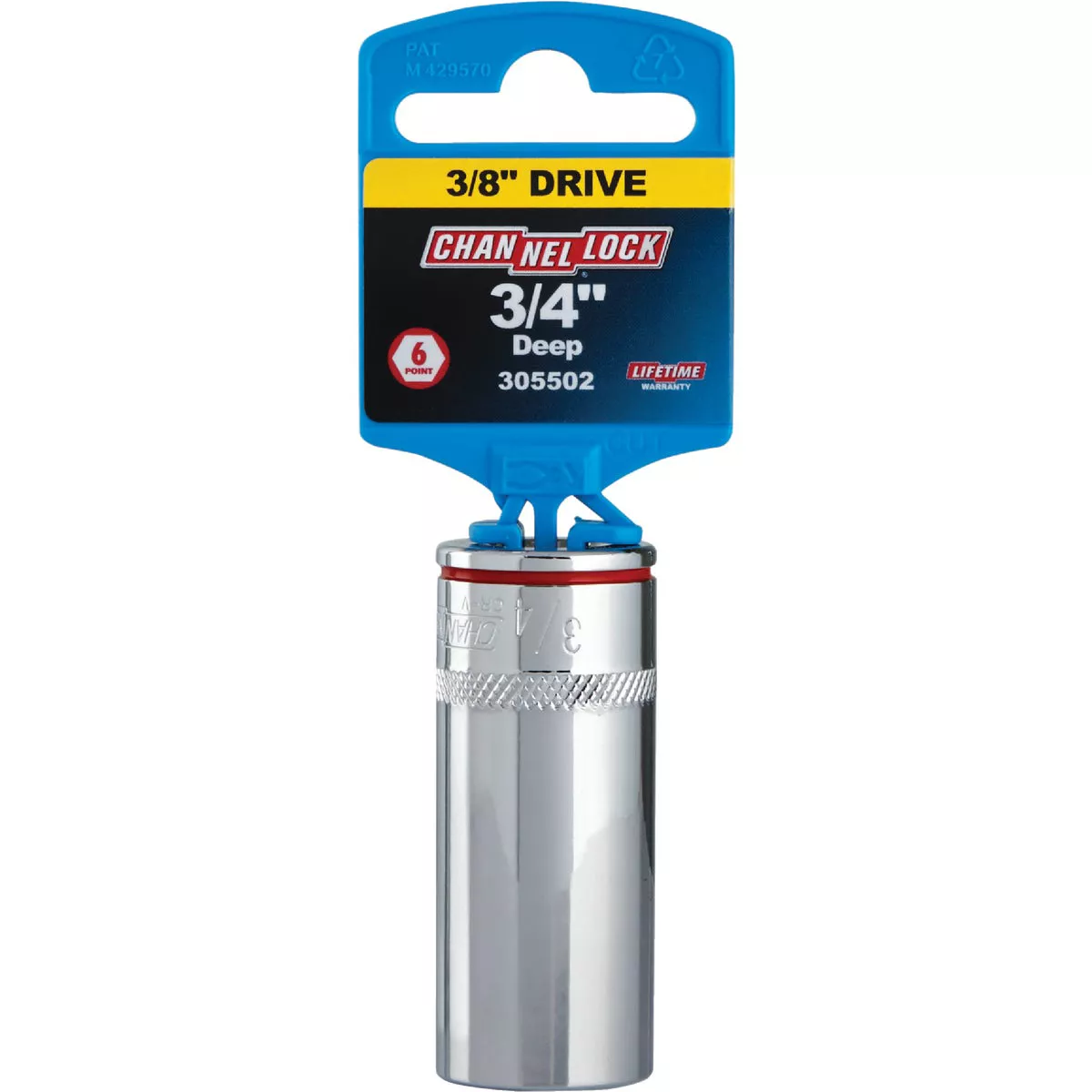 Channellock 3/8 In. Drive 3/4 In. 6-Point Deep Standard Socket