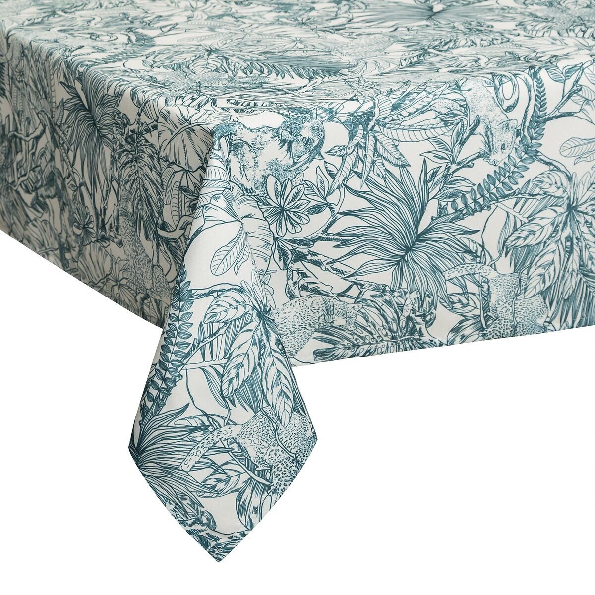 Tablecloth stain resistant "Jungle" Green, 140x240 cm