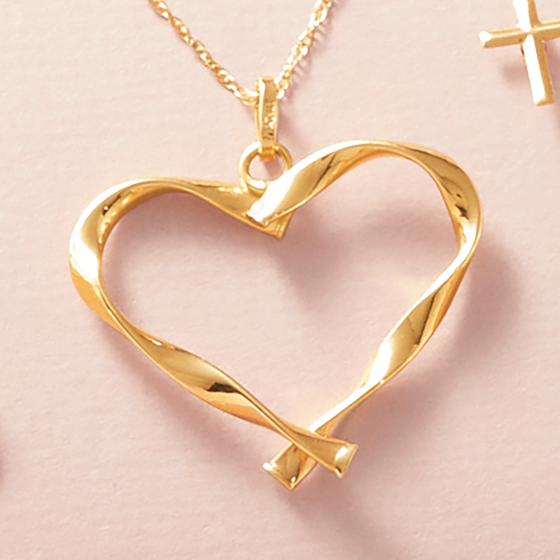 10K Gold Twisted Heart Pendant - MIDNIGHT VELVET CATALOG