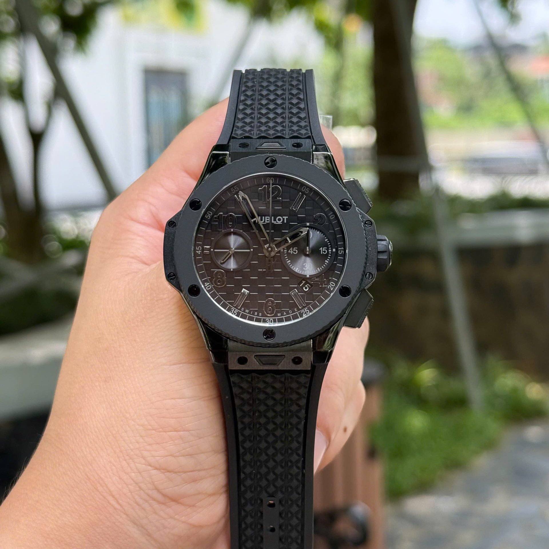 Hublot Knock Off Watches Big Bang 20th Anniversary Chronograph Ceramic All Black BBA Factory 43mm - Top club