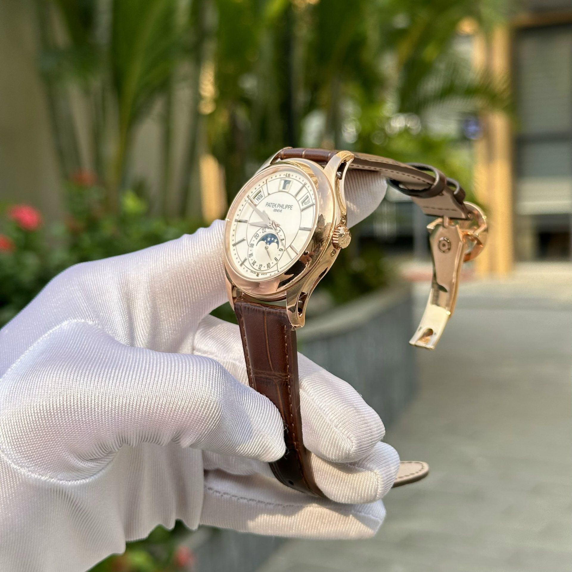 Patek Philippe Replica 11 Watch Complications 5205R Rose Gold Switzerland White Dial 40mm - Top club